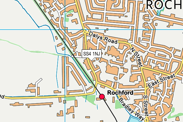 SS4 1NJ map - OS VectorMap District (Ordnance Survey) SS4 1NJ map - OS VectorMap District (Ordnance Survey)