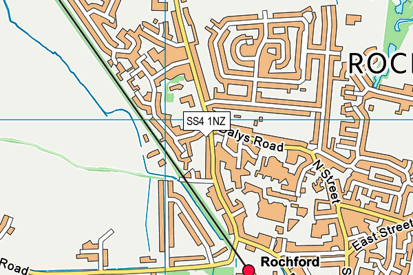 SS4 1NZ map - OS VectorMap District (Ordnance Survey) SS4 1NZ map - OS VectorMap District (Ordnance Survey)