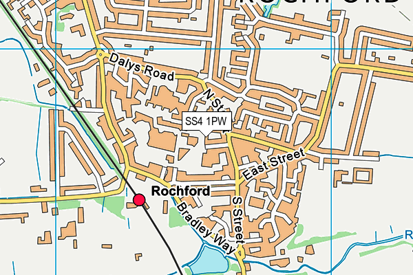 SS4 1PW map - OS VectorMap District (Ordnance Survey) SS4 1PW map - OS VectorMap District (Ordnance Survey)