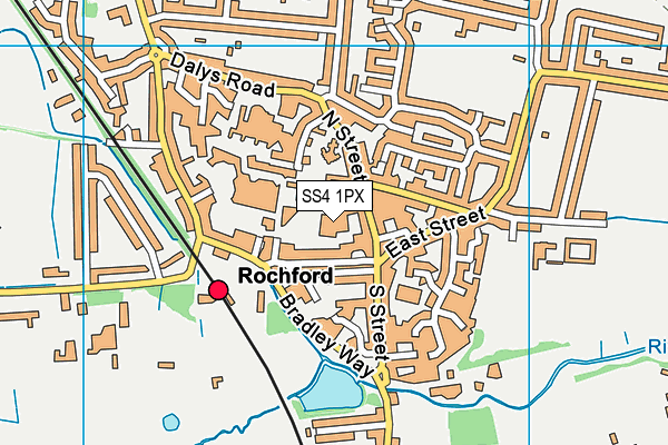 SS4 1PX map - OS VectorMap District (Ordnance Survey) SS4 1PX map - OS VectorMap District (Ordnance Survey)