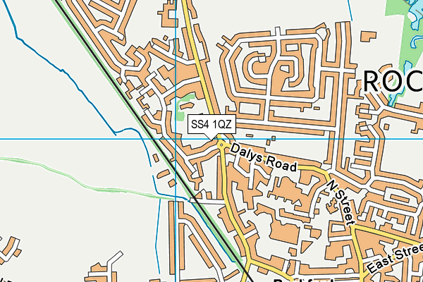 SS4 1QZ map - OS VectorMap District (Ordnance Survey) SS4 1QZ map - OS VectorMap District (Ordnance Survey)