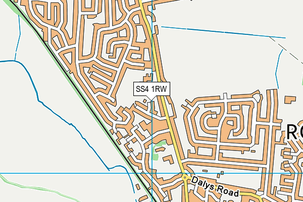 SS4 1RW map - OS VectorMap District (Ordnance Survey) SS4 1RW map - OS VectorMap District (Ordnance Survey)