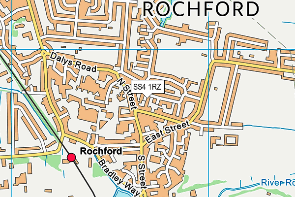 SS4 1RZ map - OS VectorMap District (Ordnance Survey) SS4 1RZ map - OS VectorMap District (Ordnance Survey)