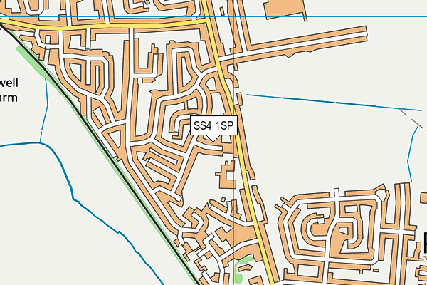 SS4 1SP map - OS VectorMap District (Ordnance Survey) SS4 1SP map - OS VectorMap District (Ordnance Survey)