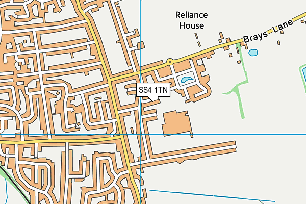 SS4 1TN map - OS VectorMap District (Ordnance Survey) SS4 1TN map - OS VectorMap District (Ordnance Survey)