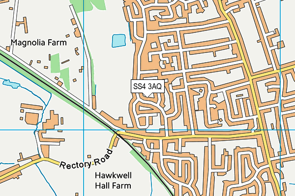 SS4 3AQ map - OS VectorMap District (Ordnance Survey) SS4 3AQ map - OS VectorMap District (Ordnance Survey)