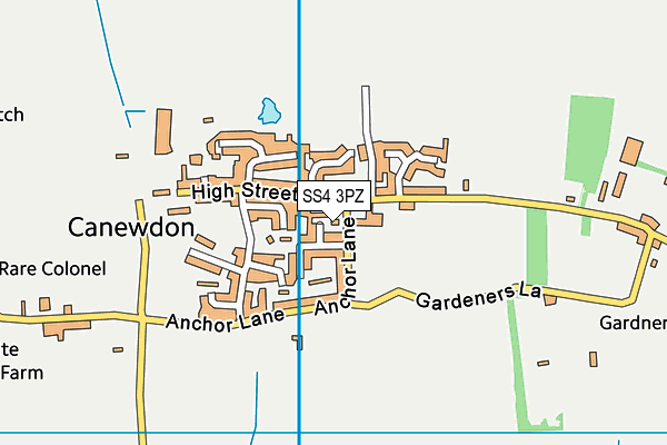 SS4 3PZ map - OS VectorMap District (Ordnance Survey) SS4 3PZ map - OS VectorMap District (Ordnance Survey)
