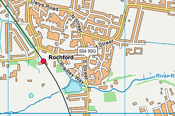 SS4 9SG map - OS VectorMap District (Ordnance Survey) SS4 9SG map - OS VectorMap District (Ordnance Survey)