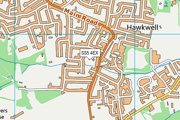 SS5 4EX map - OS VectorMap District (Ordnance Survey) SS5 4EX map - OS VectorMap District (Ordnance Survey)