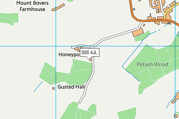 SS5 4JL map - OS VectorMap District (Ordnance Survey) SS5 4JL map - OS VectorMap District (Ordnance Survey)