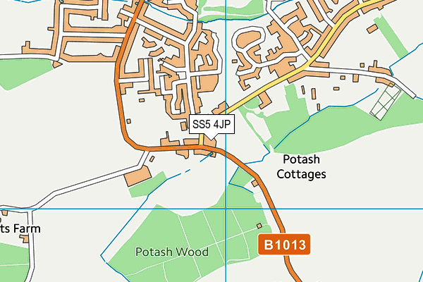SS5 4JP map - OS VectorMap District (Ordnance Survey) SS5 4JP map - OS VectorMap District (Ordnance Survey)