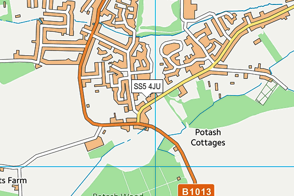 SS5 4JU map - OS VectorMap District (Ordnance Survey) SS5 4JU map - OS VectorMap District (Ordnance Survey)