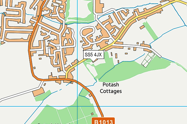 SS5 4JX map - OS VectorMap District (Ordnance Survey)