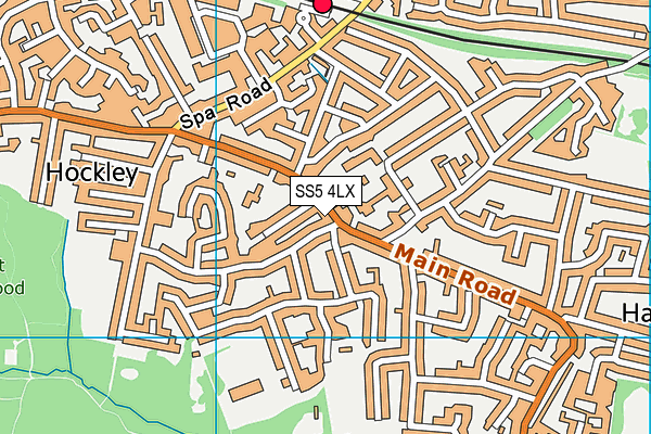 SS5 4LX map - OS VectorMap District (Ordnance Survey) SS5 4LX map - OS VectorMap District (Ordnance Survey)