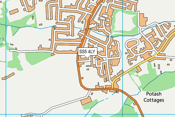 SS5 4LY map - OS VectorMap District (Ordnance Survey) SS5 4LY map - OS VectorMap District (Ordnance Survey)