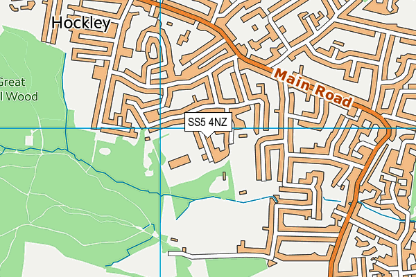 SS5 4NZ map - OS VectorMap District (Ordnance Survey) SS5 4NZ map - OS VectorMap District (Ordnance Survey)