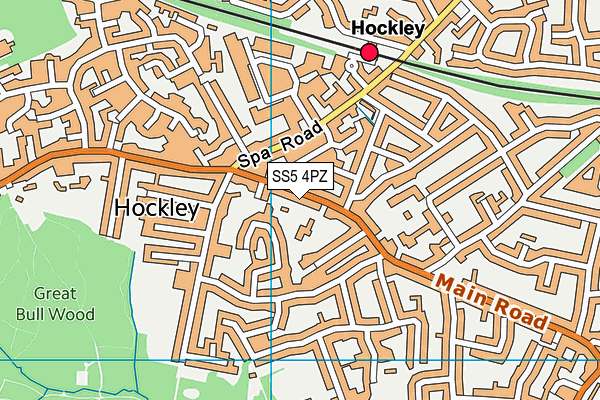 SS5 4PZ map - OS VectorMap District (Ordnance Survey) SS5 4PZ map - OS VectorMap District (Ordnance Survey)