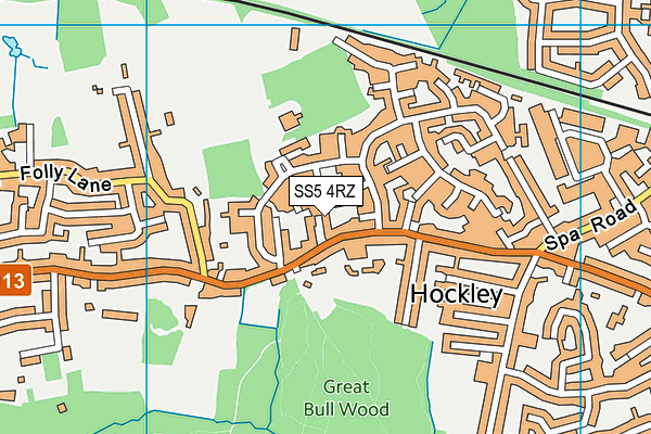 SS5 4RZ map - OS VectorMap District (Ordnance Survey) SS5 4RZ map - OS VectorMap District (Ordnance Survey)