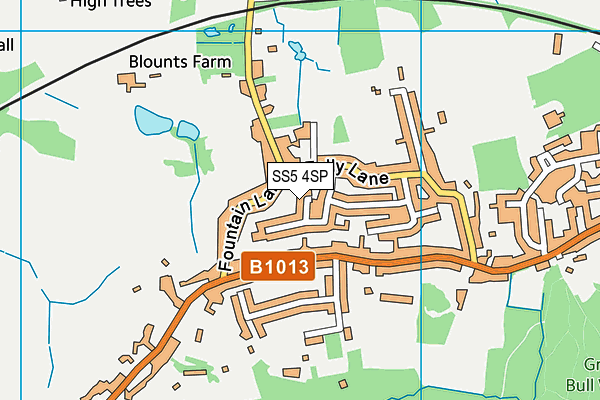 SS5 4SP map - OS VectorMap District (Ordnance Survey) SS5 4SP map - OS VectorMap District (Ordnance Survey)