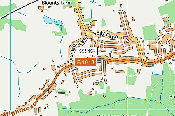 SS5 4SX map - OS VectorMap District (Ordnance Survey)