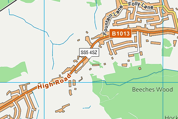 SS5 4SZ map - OS VectorMap District (Ordnance Survey) SS5 4SZ map - OS VectorMap District (Ordnance Survey)