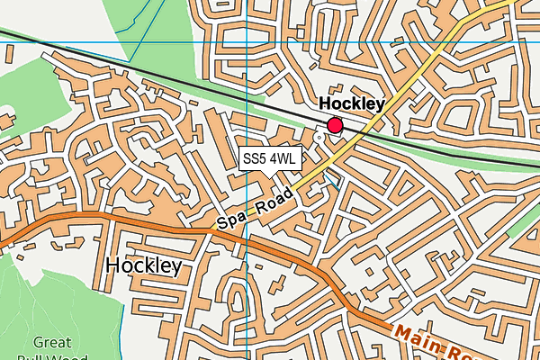SS5 4WL map - OS VectorMap District (Ordnance Survey) SS5 4WL map - OS VectorMap District (Ordnance Survey)