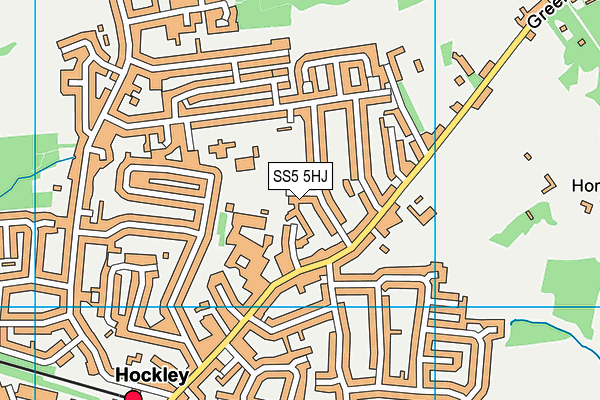 SS5 5HJ map - OS VectorMap District (Ordnance Survey) SS5 5HJ map - OS VectorMap District (Ordnance Survey)