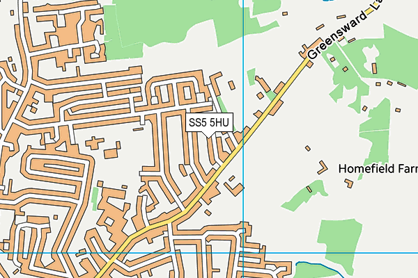 SS5 5HU map - OS VectorMap District (Ordnance Survey) SS5 5HU map - OS VectorMap District (Ordnance Survey)