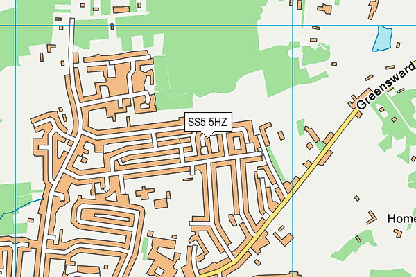 SS5 5HZ map - OS VectorMap District (Ordnance Survey) SS5 5HZ map - OS VectorMap District (Ordnance Survey)