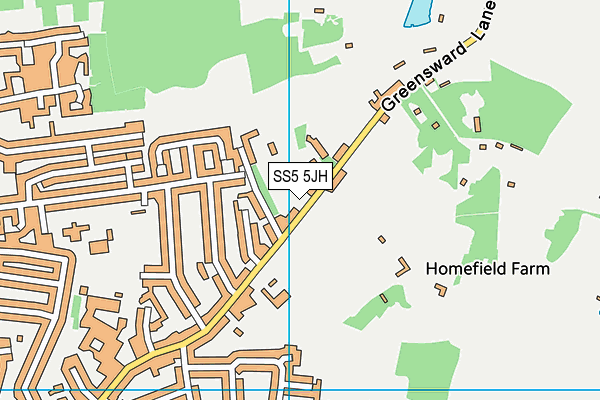 SS5 5JH map - OS VectorMap District (Ordnance Survey) SS5 5JH map - OS VectorMap District (Ordnance Survey)
