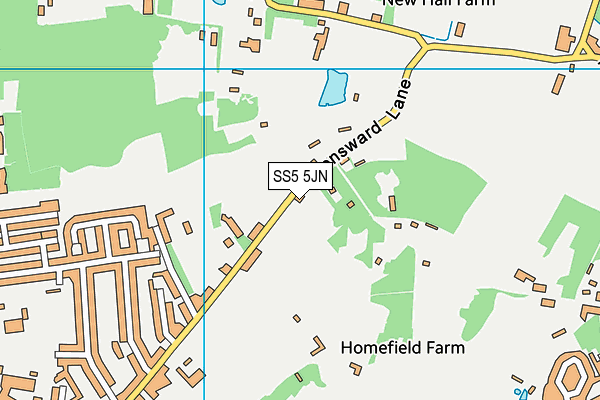 SS5 5JN map - OS VectorMap District (Ordnance Survey) SS5 5JN map - OS VectorMap District (Ordnance Survey)
