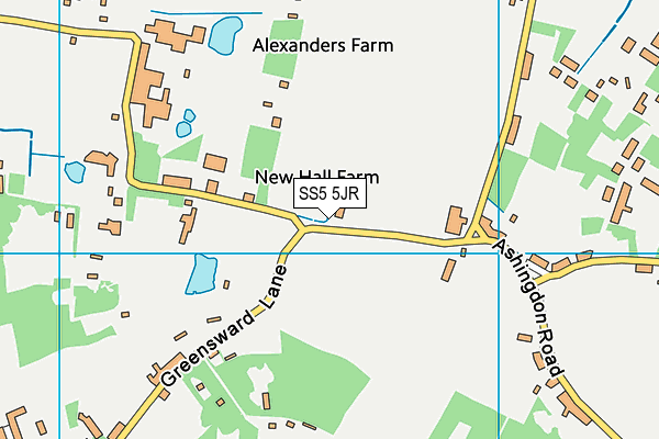 SS5 5JR map - OS VectorMap District (Ordnance Survey) SS5 5JR map - OS VectorMap District (Ordnance Survey)