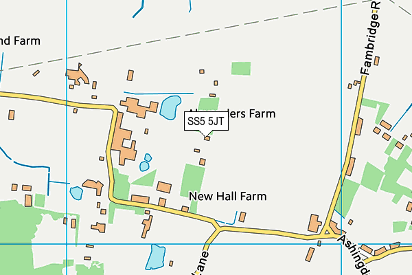 SS5 5JT map - OS VectorMap District (Ordnance Survey) SS5 5JT map - OS VectorMap District (Ordnance Survey)