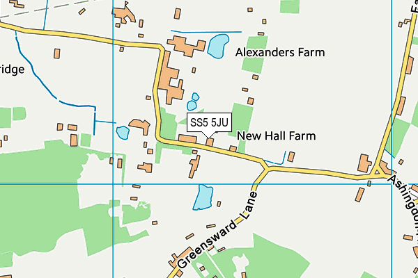 SS5 5JU map - OS VectorMap District (Ordnance Survey) SS5 5JU map - OS VectorMap District (Ordnance Survey)