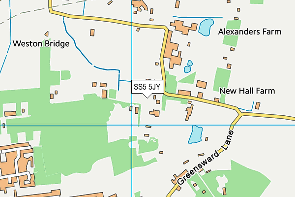 SS5 5JY map - OS VectorMap District (Ordnance Survey) SS5 5JY map - OS VectorMap District (Ordnance Survey)