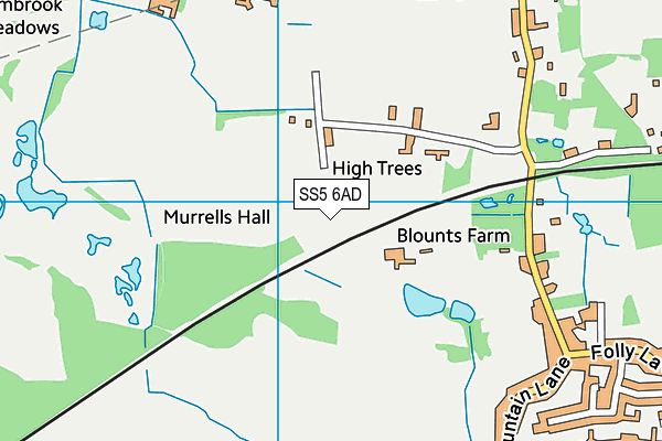 SS5 6AD map - OS VectorMap District (Ordnance Survey) SS5 6AD map - OS VectorMap District (Ordnance Survey)