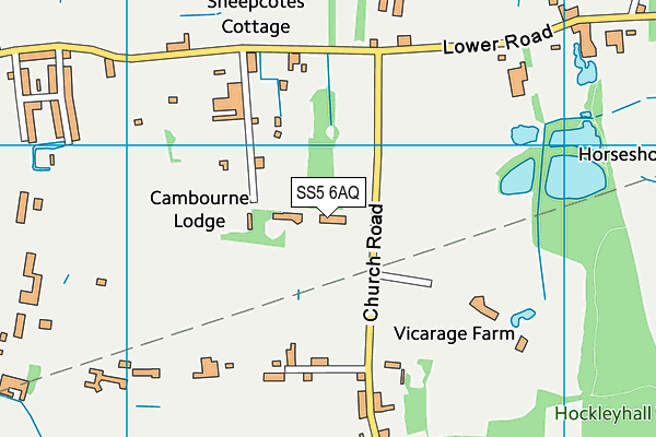 SS5 6AQ map - OS VectorMap District (Ordnance Survey) SS5 6AQ map - OS VectorMap District (Ordnance Survey)
