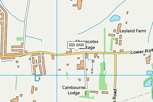 SS5 6AW map - OS VectorMap District (Ordnance Survey) SS5 6AW map - OS VectorMap District (Ordnance Survey)