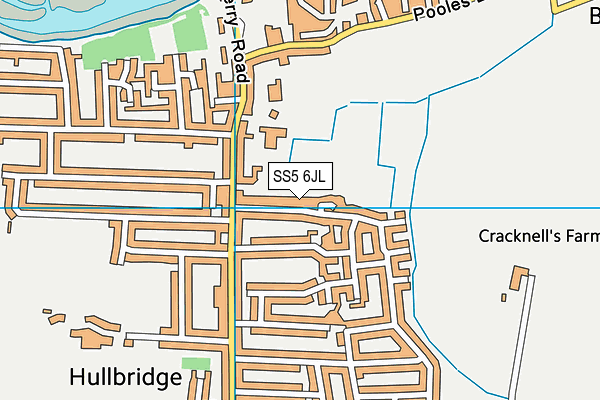 SS5 6JL map - OS VectorMap District (Ordnance Survey) SS5 6JL map - OS VectorMap District (Ordnance Survey)