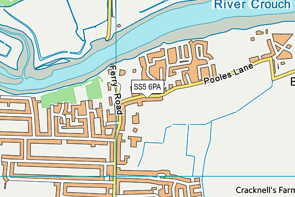 SS5 6PA map - OS VectorMap District (Ordnance Survey) SS5 6PA map - OS VectorMap District (Ordnance Survey)