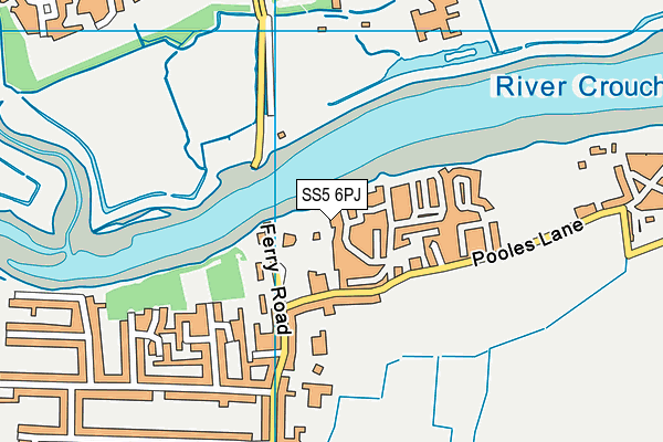 SS5 6PJ map - OS VectorMap District (Ordnance Survey) SS5 6PJ map - OS VectorMap District (Ordnance Survey)
