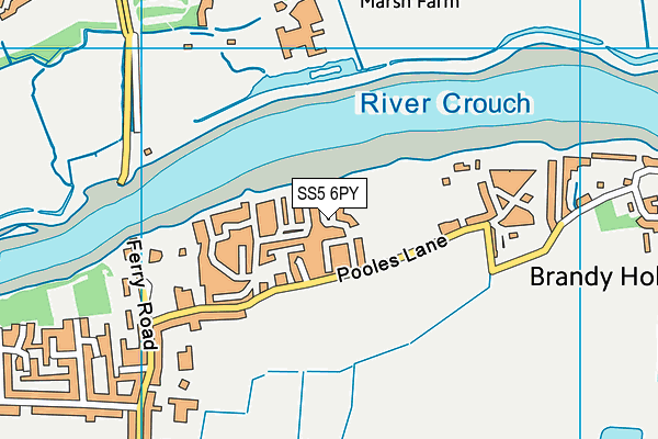 SS5 6PY map - OS VectorMap District (Ordnance Survey) SS5 6PY map - OS VectorMap District (Ordnance Survey)