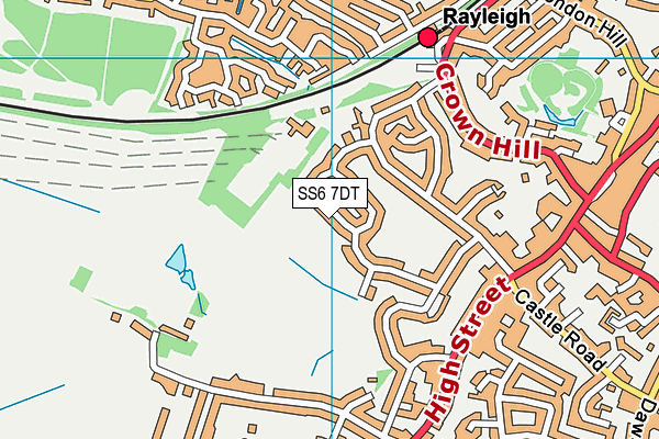 SS6 7DT map - OS VectorMap District (Ordnance Survey)
