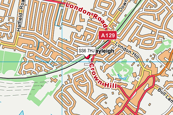 SS6 7HJ map - OS VectorMap District (Ordnance Survey) SS6 7HJ map - OS VectorMap District (Ordnance Survey)