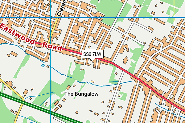 SS6 7LW map - OS VectorMap District (Ordnance Survey)