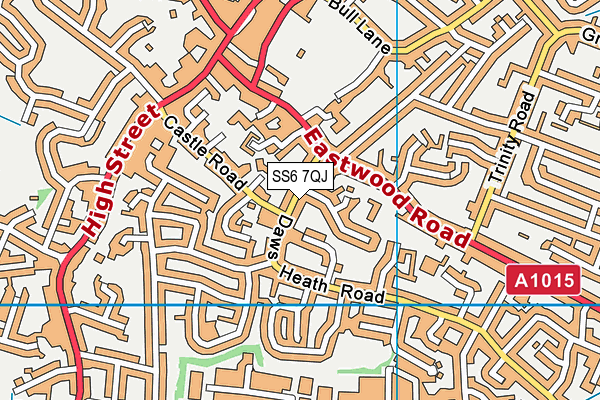 SS6 7QJ map - OS VectorMap District (Ordnance Survey) SS6 7QJ map - OS VectorMap District (Ordnance Survey)