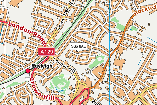 SS6 8AE map - OS VectorMap District (Ordnance Survey) SS6 8AE map - OS VectorMap District (Ordnance Survey)