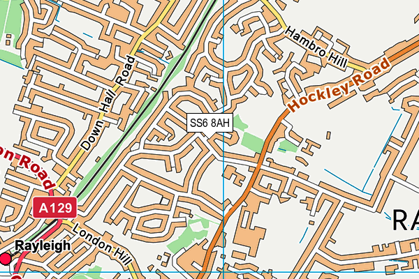 SS6 8AH map - OS VectorMap District (Ordnance Survey) SS6 8AH map - OS VectorMap District (Ordnance Survey)