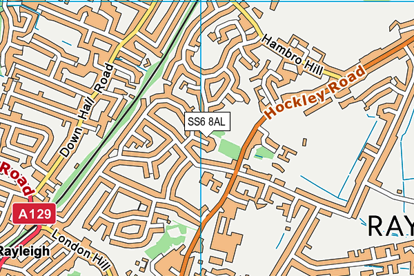 SS6 8AL map - OS VectorMap District (Ordnance Survey) SS6 8AL map - OS VectorMap District (Ordnance Survey)