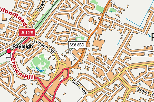 SS6 8BD map - OS VectorMap District (Ordnance Survey) SS6 8BD map - OS VectorMap District (Ordnance Survey)